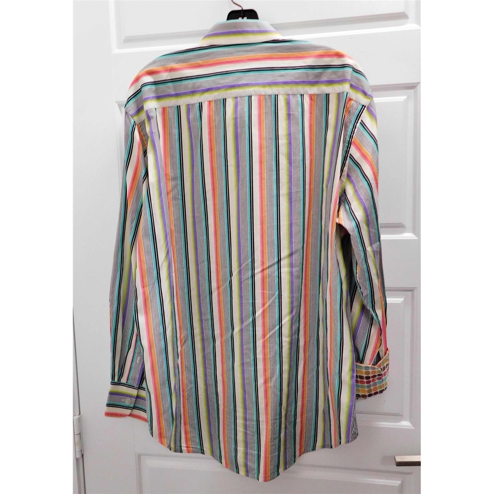 Robert Graham 100% Cotton Multicolor Stripe Button Down Shirt L - Picture 4 of 4